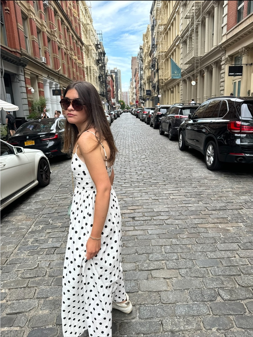 Oliviaceous Polka Dot Bustier Poplin Maxi Dress - Picture 2 of 4